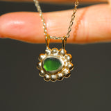 Sea Glass Sun Necklace - Gold Vermeil