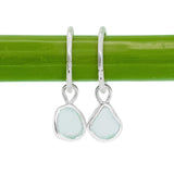 Light Blue Sea Glass Hoops