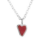 Red Sea Glass Heart Necklace