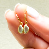 Green Sea Glass Hoops - Gold Vermeil