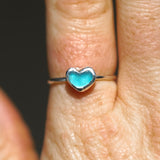 Blue Sea Glass Heart - Size P