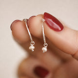 Petite Pearl Hoops - Sterling Silver