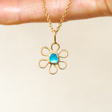 Sea Glass Flower Necklace - Gold Vermeil