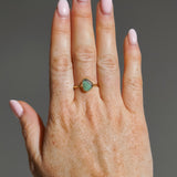 Green Sea Glass, Gold Vermeil - Size U