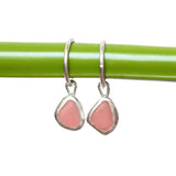 Pink Sea Glass Hoops