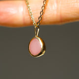 Pink Sea Glass Necklace - Gold Vermeil