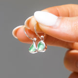 Green Sea Glass Hoops