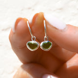 Sea Glass Heart Hoops
