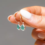 Green Sea Glass Hoops