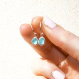 Light Blue Sea Glass Hoops