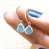 Blue Sea Glass Hoops