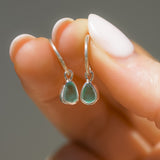 Green Sea Glass Hoops