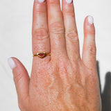 Red Sea Glass Heart, Gold Vermeil - Size P