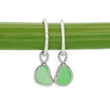 Green Sea Glass Hoops