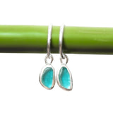 Blue Sea Glass Hoops