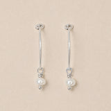Petite Pearl Hoops - Sterling Silver