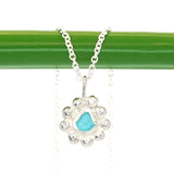 Blue Sea Glass Sun Necklace