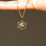 Sea Glass Flower Necklace - Gold Vermeil