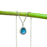 Blue Sea Glass Necklace