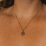 Sea Glass Sun Necklace - Gold Vermeil