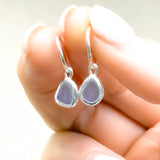 Purple/Blue Sea Glass Hoops