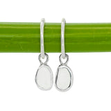 White Sea Glass Hoops