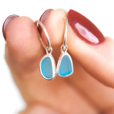 Blue Sea Glass Hoops
