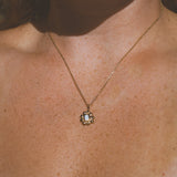 Sea Glass Sun Necklace - Gold Vermeil