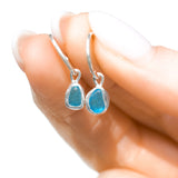 Blue Sea Glass Hoops