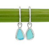 Blue Sea Glass Hoops