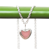 Pink Sea Glass Heart Necklace