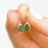 Green Sea Glass Hoops