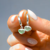 Sea Glass Heart Hoops