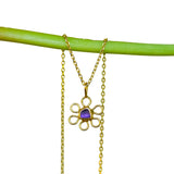 Sea Glass Flower Necklace - Gold Vermeil