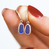 Blue Sea Glass Hoops