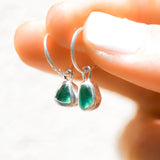 Green Sea Glass Hoops