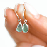Green Sea Glass Hoops
