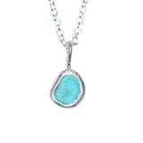 Blue Sea Glass Necklace