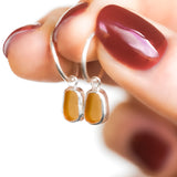 Yellow/Orange Sea Glass Hoops