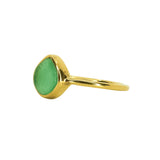 Green Sea Glass, Gold Vermeil - Size N