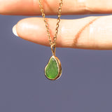 Green Sea Glass Necklace - Gold Vermeil