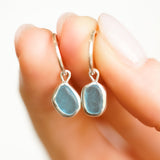Blue Sea Glass Hoops