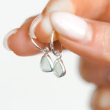Light Blue Sea Glass Hoops
