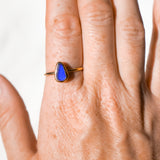 Blue Sea Glass, Gold Vermeil - Size T