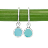 Blue Sea Glass Hoops