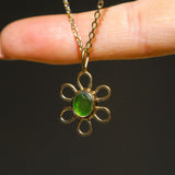 Sea Glass Flower Necklace -  Gold Vermeil