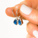 Blue Sea Glass Hoops