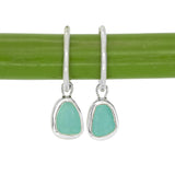 Green Sea Glass Hoops