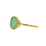 Green Sea Glass, Gold Vermeil - Size U