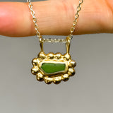 Sea Glass Sun Necklace - Gold Vermeil